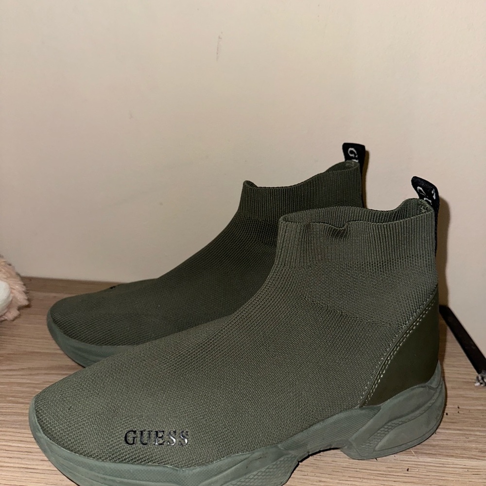 GUESS Forest Green Knit Sneakers